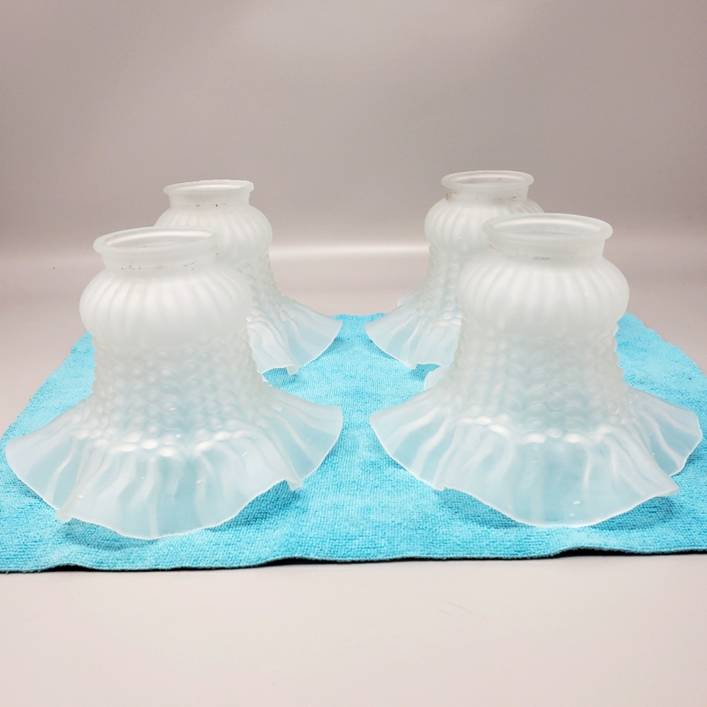 Vintage Set Of 4 Frosted Light Shades